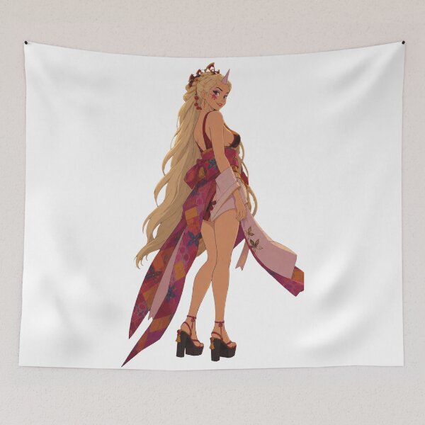 Item preview, Mystic Oni Queen | Original Anime Inspired Fantasy Illustration designed and sold by  Hollow Moon Studios..