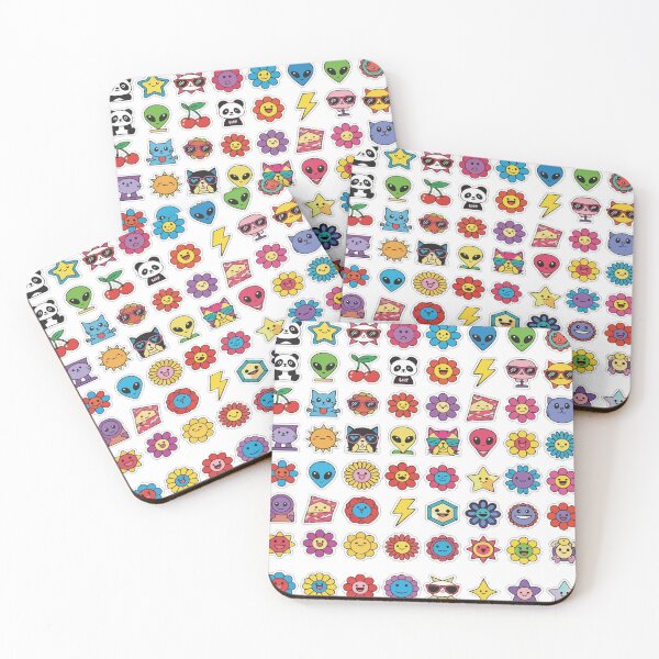 Item preview, Google Başlığı: "Y2K Sticker Bomb Pattern" Retro Pop Art Graphic - 90s Nostalgia Alien & Flower Icons - Indie Kidcore Aesthetic designed and sold by BestChoiceService.
