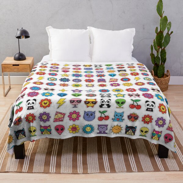 Item preview, Google Başlığı: "Y2K Sticker Bomb Pattern" Retro Pop Art Graphic - 90s Nostalgia Alien & Flower Icons - Indie Kidcore Aesthetic designed and sold by BestChoiceService.
