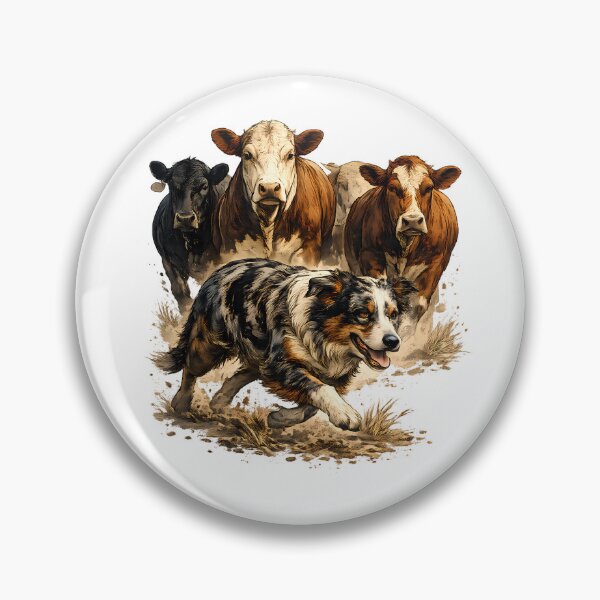 Item preview, Australian Shepherd herding cattle designed and sold by Daily Quirk.