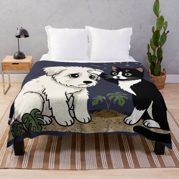 Item preview, Cute Tuxedo Cat Comforting Sad Dog Mental Health Art designed and sold by Andreza NativeHue Oficial.