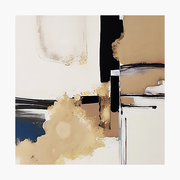 Item preview, Lush Earthtones, Cream And Black Modern Art Painting designed and sold by DEC02.