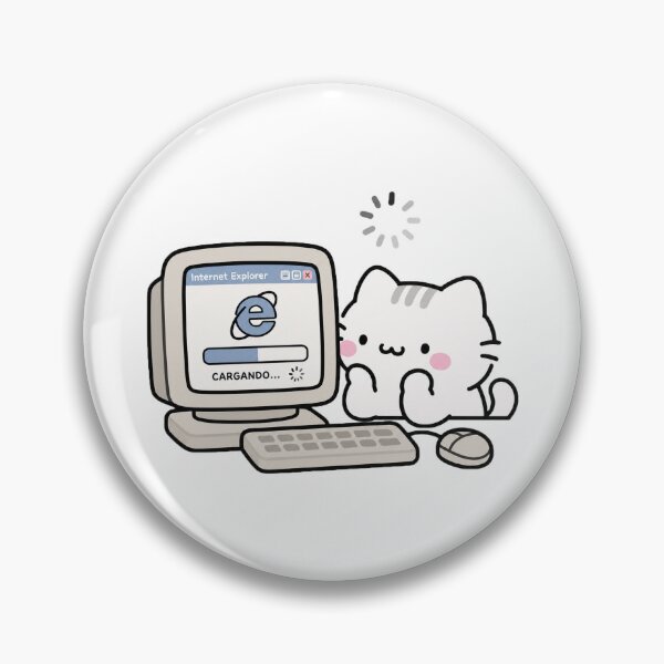 Item preview, Cute Cat Waiting for Internet Explorer to Load Y2K Internet Nostalgia designed and sold by TrxshWear.