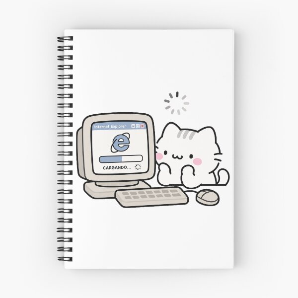Item preview, Cute Cat Waiting for Internet Explorer to Load Y2K Internet Nostalgia designed and sold by TrxshWear.