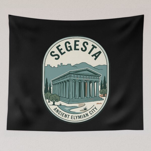 Item preview, Segesta Sicily Ancient Temple Vintage Travel Emblem designed and sold by k3rstman1.