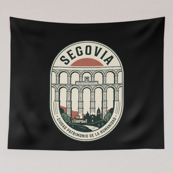 Item preview, Segovia Spain Roman Aqueduct Vintage Travel Emblem designed and sold by k3rstman1.
