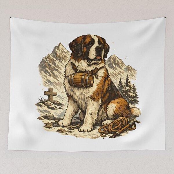 Item preview, Saint Bernard in the snowy Alps designed and sold by Daily Quirk.