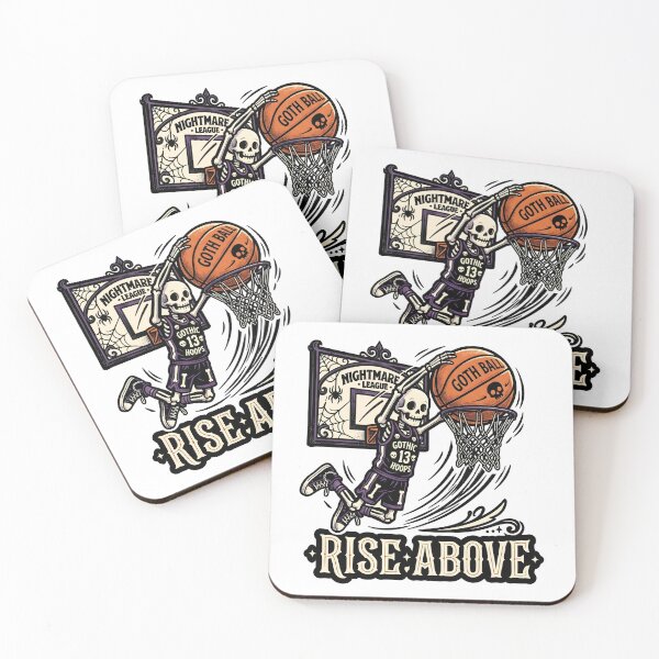 Item preview, Skeleton in Basketball Uniform Dunking Ball into Hoop with Spiderweb Backboard designed and sold by MisteryDesigner.