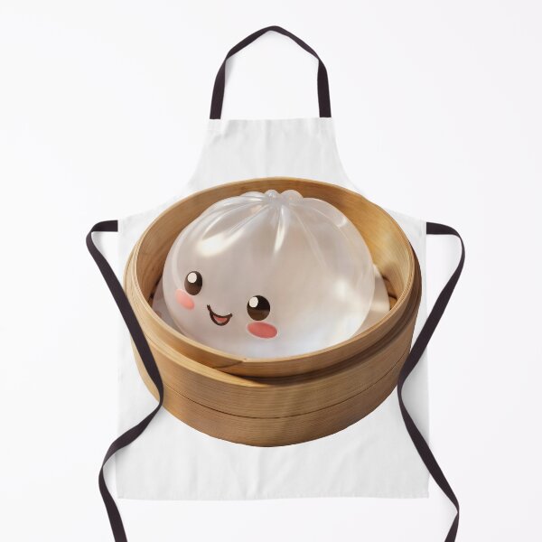 Item preview, White Squishy Dumpling Stress Relief Toy in Bamboo Steamer – Kawaii Cutout designed and sold by EmeraldeaArt.