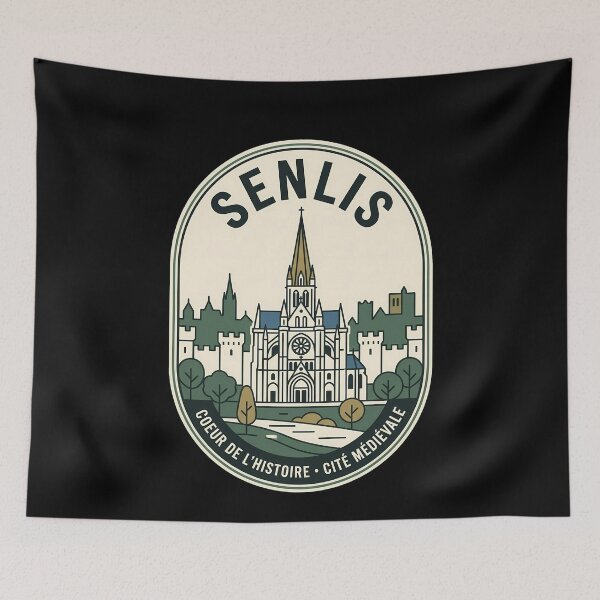 Item preview, Senlis France Medieval City Vintage Travel Emblem designed and sold by k3rstman1.