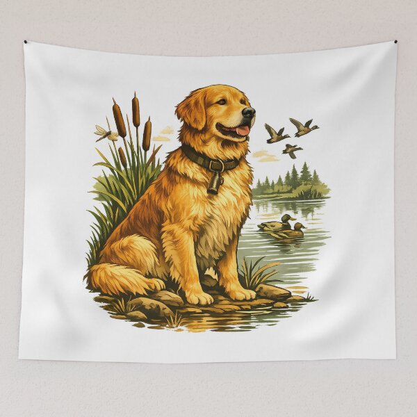 Item preview, Retriever near a wetland designed and sold by Daily Quirk.