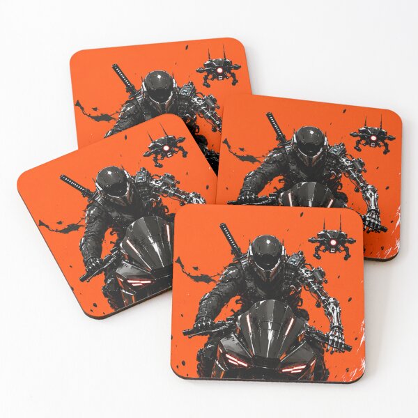 Item preview, Cyber Samurai Moto Rider designed and sold by Gold&pixels.