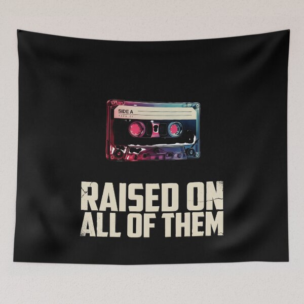 Item preview, Raised On All of Them Vintage Retro Music Lover Cassette designed and sold by Redgiant87x.