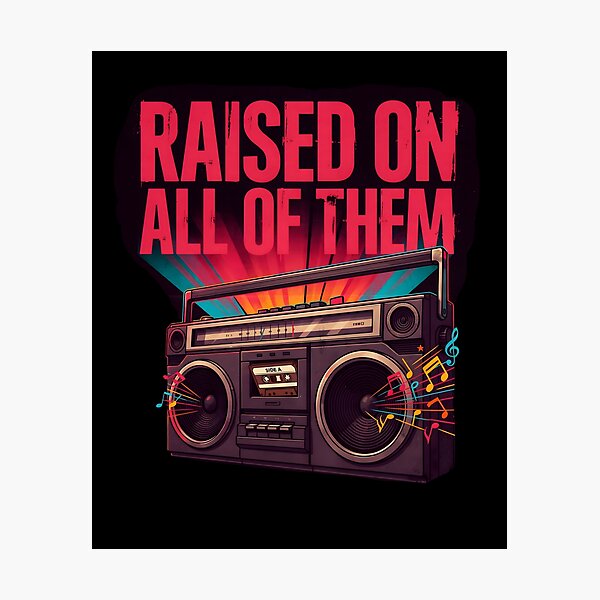 Item preview, Raised On All of Them Vintage Retro Cassette Style for Music Lovers designed and sold by Redgiant87x.