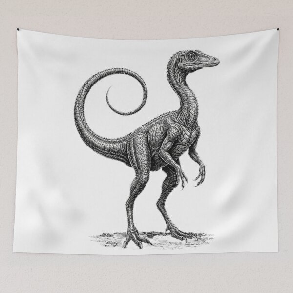 Item preview, Compsognathus - Realistic Minimalistic Black And White designed and sold by Minimalisticaly.