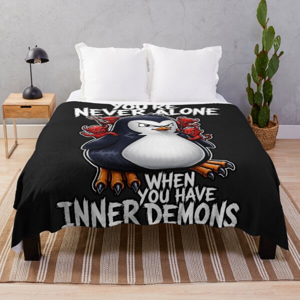Item preview, You're Never Alone When You Have Inner Demons Funny Penguin designed and sold by INKRebelGraphic.