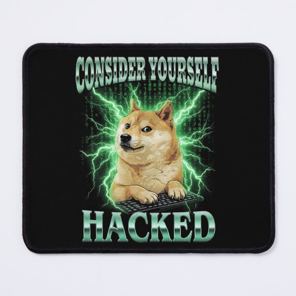 Item preview, Shiba Inu Hacker Shirt Funny Dog Meme T-Shirt Consider Yourself Hacked Tee Cyber Security Tech Humor Top Gift for Programmer [Black Shirt Only] designed and sold by Off-Road-Zone.