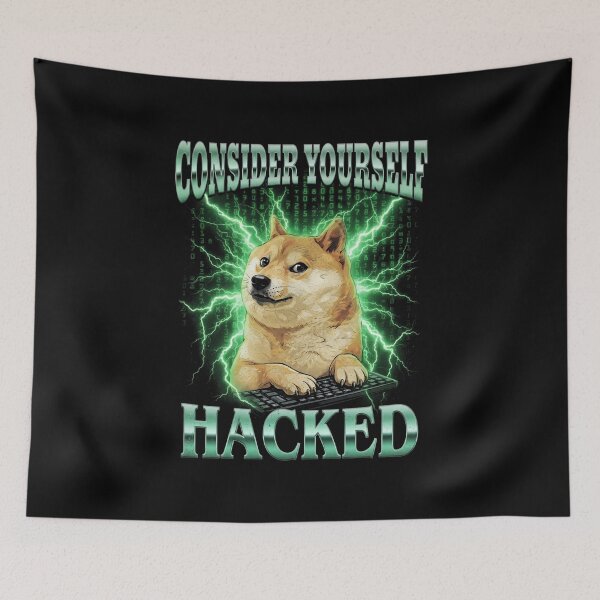 Item preview, Shiba Inu Hacker Shirt Funny Dog Meme T-Shirt Consider Yourself Hacked Tee Cyber Security Tech Humor Top Gift for Programmer [Black Shirt Only] designed and sold by Off-Road-Zone.