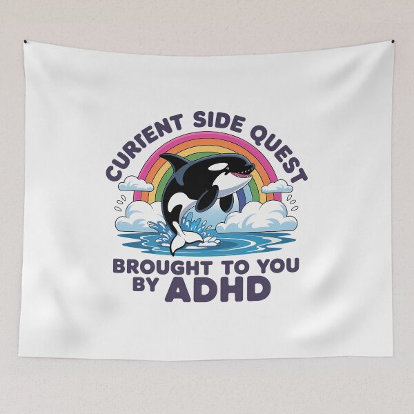 Item preview, ADHD Orca Rainbow Funny Quote designed and sold by butterflies-new.