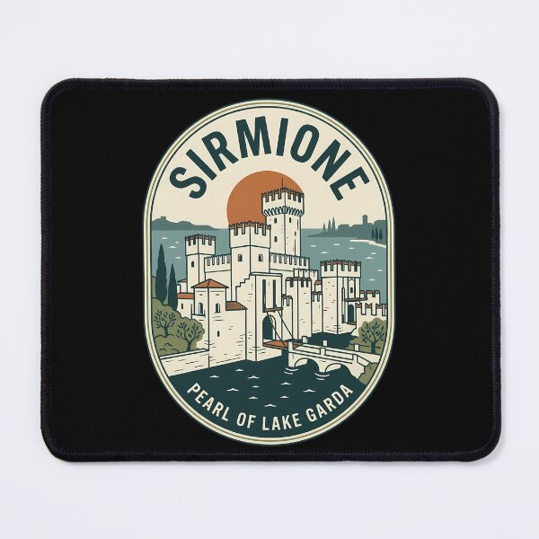 Item preview, Sirmione Italy Scaligero Castle Vintage Travel Emblem designed and sold by k3rstman1.