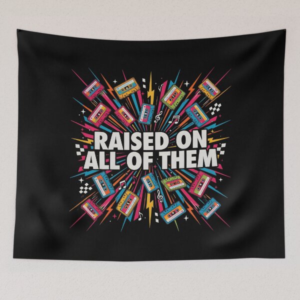 Item preview, Raised On All of Them Vintage Retro Music Culture Old School  designed and sold by Redgiant87x.