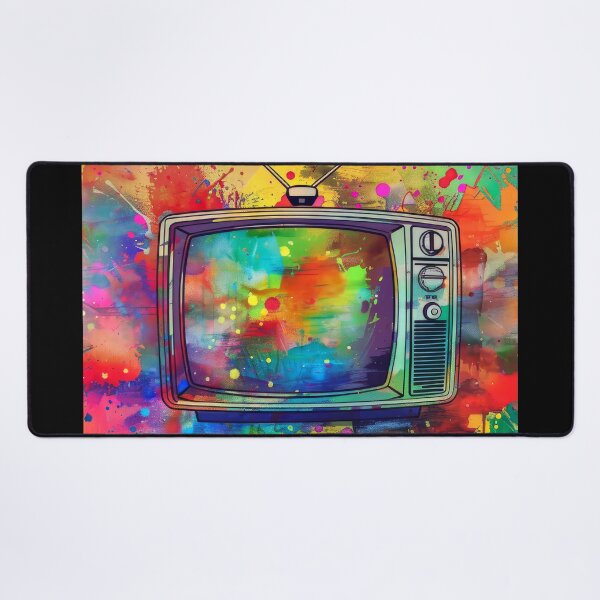 Item preview, Retro TV Set On Vibrantly Colorful Splatter Paint designed and sold by DEC02.
