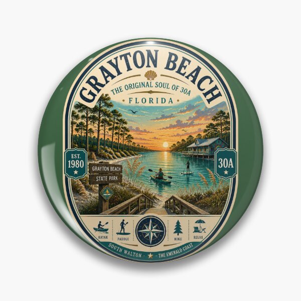 Item preview, Grayton Beach Badge | The Original Soul of 30A | Retro Florida Coastal Emblem designed and sold by piketo.