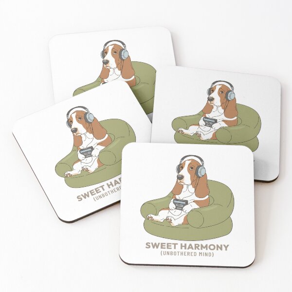 Item preview, Basset Hound Listening to Music Vintage Aesthetic designed and sold by COZY VINTAGE animal.
