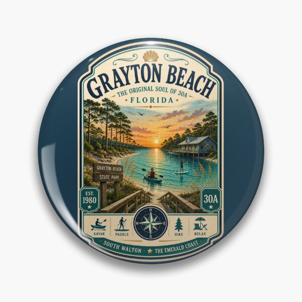 Item preview, Grayton Beach Badge | The Original Soul of 30A | Retro Florida Coastal Emblem designed and sold by piketo.