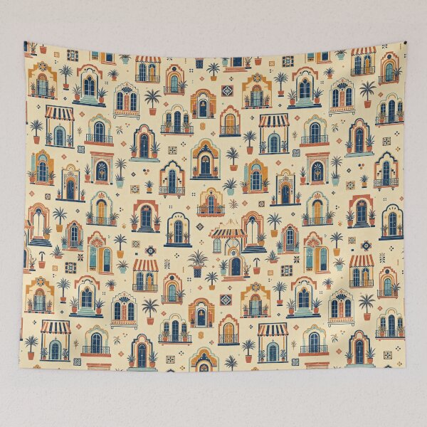 Item preview, Art Deco Facades Seamless Pattern designed and sold by VerdantStudio.