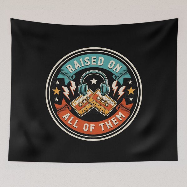 Item preview, Raised On All of Them Vintage Retro Soundtrack for Music Lovers designed and sold by Redgiant87x.