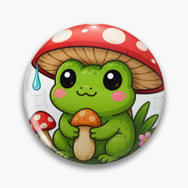 Item preview, Cute Kawaii Frog Under Mushroom Sticker designed and sold by LuckyJade.