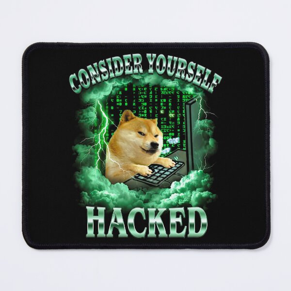 Item preview, Shiba Inu Hacker Shirt Funny Dog Meme T-Shirt Consider Yourself Hacked Tee Cyber Security Tech Humor Top Gift for hacker [Black Shirt Only] designed and sold by Off-Road-Zone.