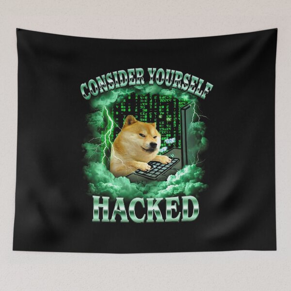 Item preview, Shiba Inu Hacker Shirt Funny Dog Meme T-Shirt Consider Yourself Hacked Tee Cyber Security Tech Humor Top Gift for hacker [Black Shirt Only] designed and sold by Off-Road-Zone.