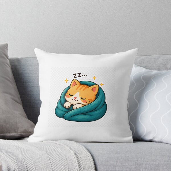 Item preview, Cute Sleepy Cat Wrapped in Blanket Sticker designed and sold by LuckyJade.