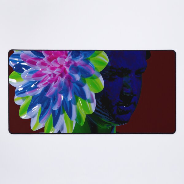 Item preview, Neon Floral Afrofuturist Portrait designed and sold by bubblegoth.