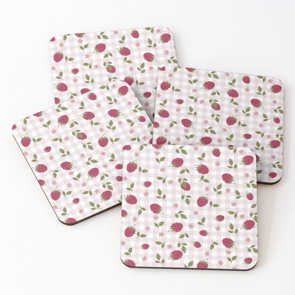 Item preview, Raspberry Picnic | Hand-Drawn Raspberry Gingham Pattern designed and sold by WEBiC-ART Creative Studio.