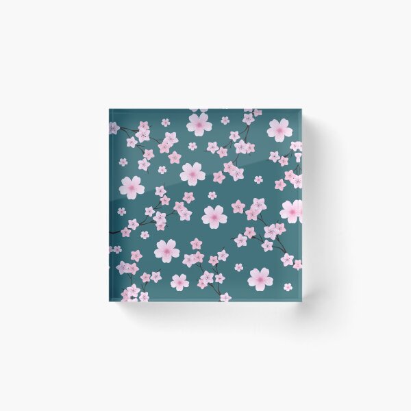 Item preview, Cherry Blossom Drops - Teal designed and sold by Inspirarmi-.