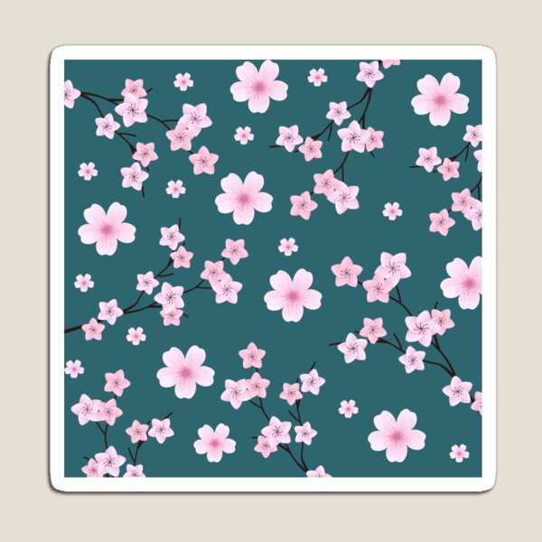 Item preview, Cherry Blossom Drops - Teal designed and sold by Inspirarmi-.