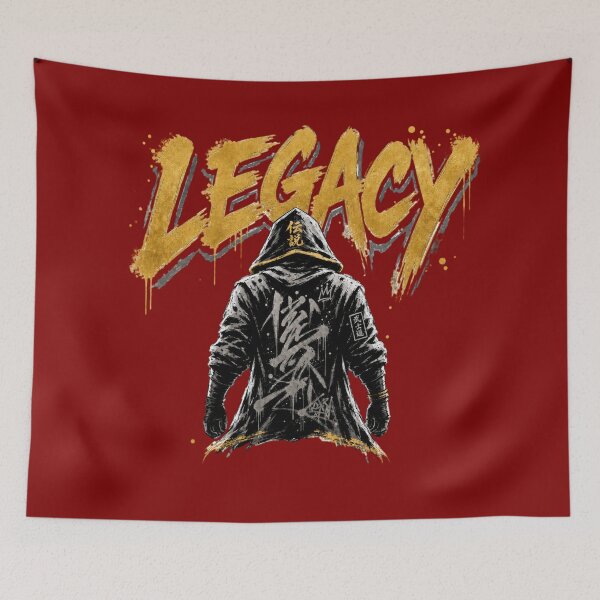 Item preview, Legacy Streetwear Hoodie – Urban Graffiti Samurai Back View Graphic  designed and sold by freshwear design.