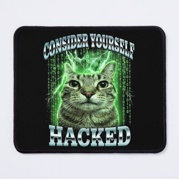 Item preview, Hacker Cat Shirt Funny Cat Meme T-Shirt Consider Yourself Hacked Tee Cyber Security Tech Humor Top Gift for Hacker [Black Shirt Only] designed and sold by Off-Road-Zone.