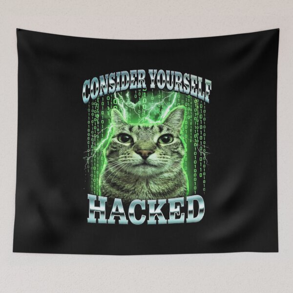 Item preview, Hacker Cat Shirt Funny Cat Meme T-Shirt Consider Yourself Hacked Tee Cyber Security Tech Humor Top Gift for Hacker [Black Shirt Only] designed and sold by Off-Road-Zone.