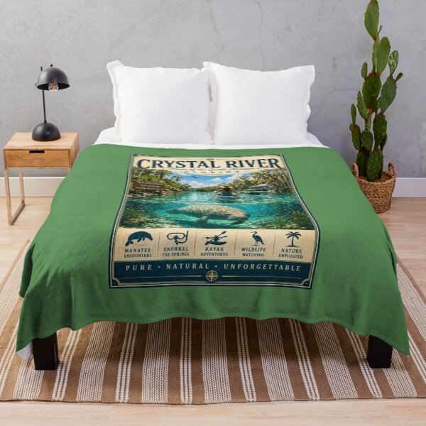 Item preview, Crystal River Florida | Home of the Gentle Manatee | Vintage Travel Poster designed and sold by piketo.