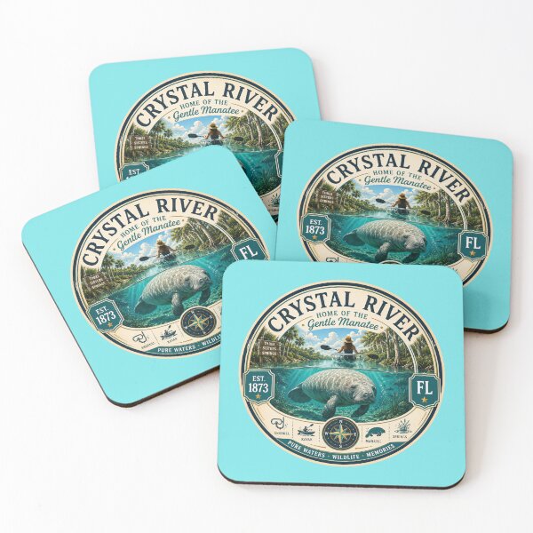 Item preview, Crystal River Badge | Home of the Gentle Manatee | Florida Springs Retro Emblem designed and sold by piketo.