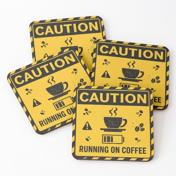 Item preview, Caution: Running on Coffee  designed and sold by FuzzDrive.