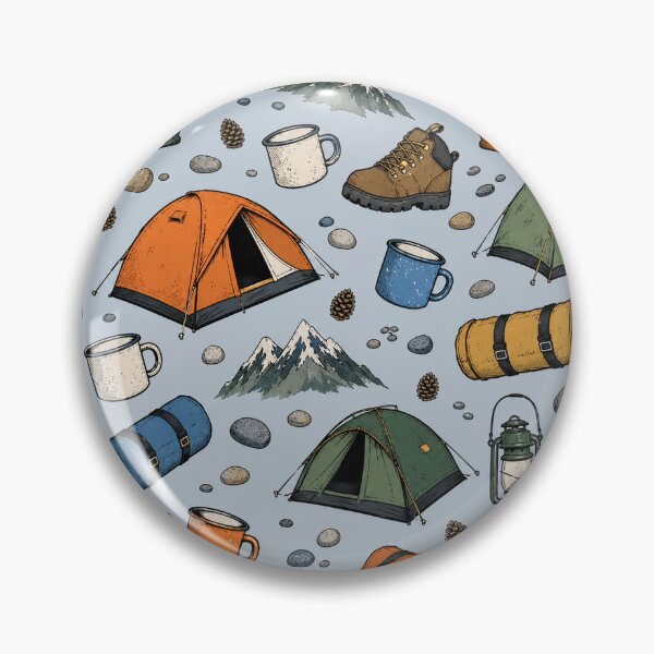 Item preview, Campfire Gear Seamless Pattern designed and sold by VerdantStudio.