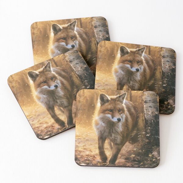 Item preview, Red Fox Prowling in Autumn Forest, Wildlife designed and sold by GuildedWordGraphics.