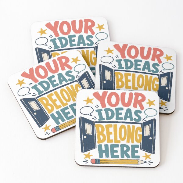 Item preview, Your Ideas Belong Here Inclusive Classroom Teacher Shirt designed and sold by POD DYNASTY | Original Print On Demand T-Shirt Graphics.