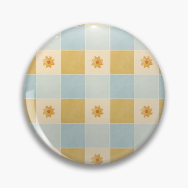 Item preview, Buttercup Checks | Retro Floral Checkerboard Pattern designed and sold by WEBiC-ART Creative Studio.