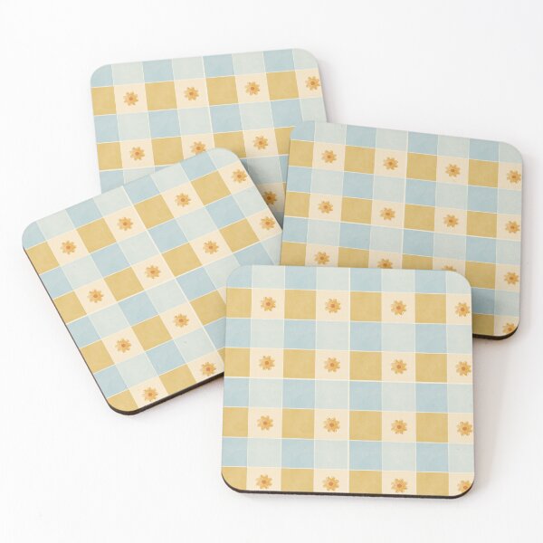 Item preview, Buttercup Checks | Retro Floral Checkerboard Pattern designed and sold by WEBiC-ART Creative Studio.